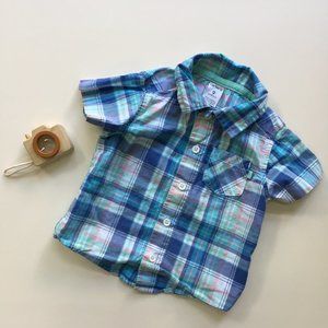 Carter's 9m Classic Plaid Button Down Shirt